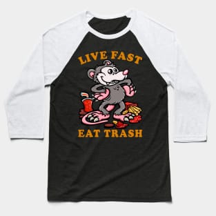 Live fast, eat trash Classic Opossum funny meme Baseball T-Shirt